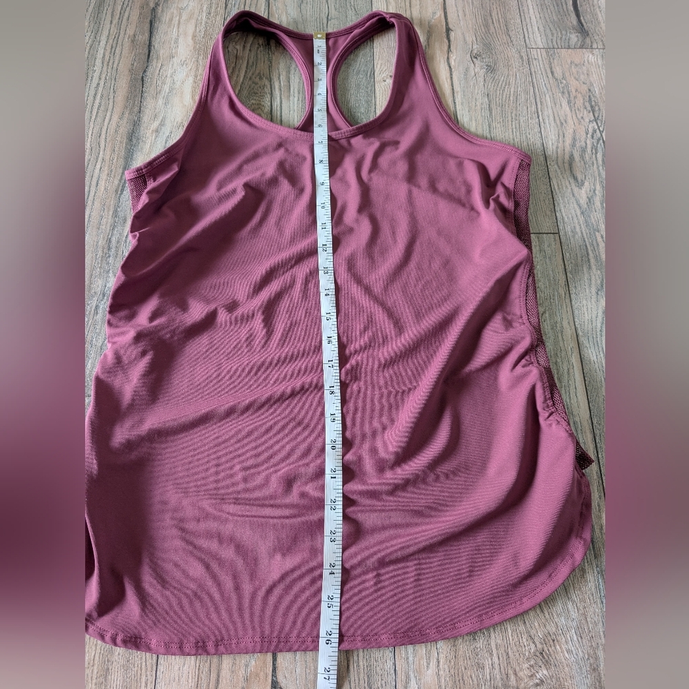 FABLETICS Cashel Tank Top Maroon Activewear Side Mesh with Ruching Size Medium - Picture 7 of 7